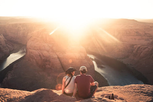 Couple Watching Sunset at Horseshoe Bend