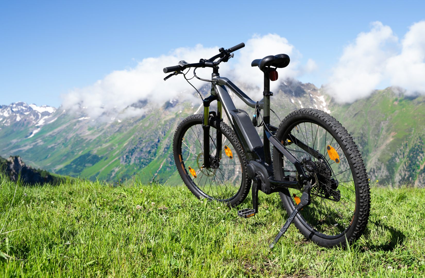 E-bike overlooking gorgeous mountain view