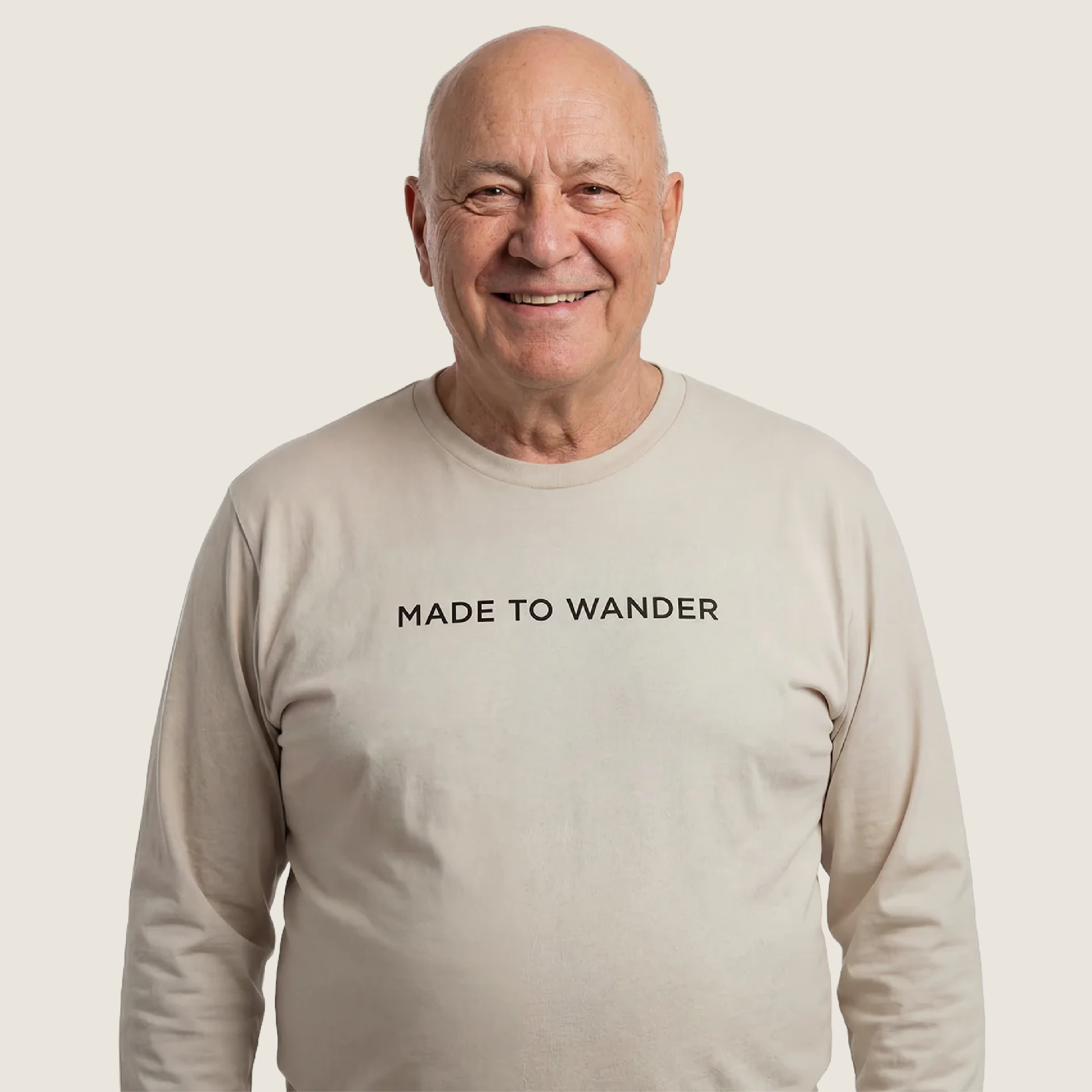 Unisex Long Sleeve Shirt - Tan Made to Wander