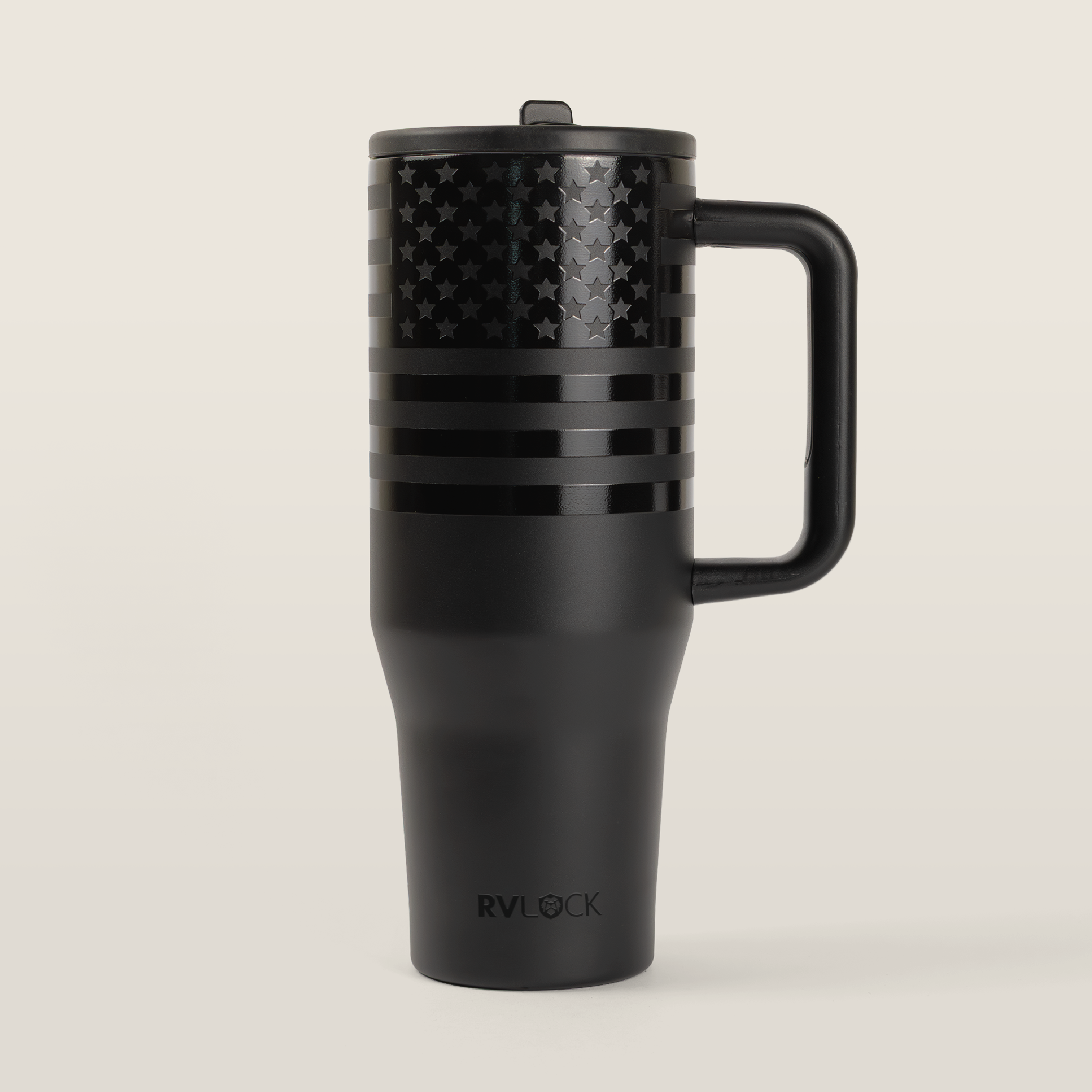 RVLock Oasis 40oz Stainless Steel Cup - Patriotic Black