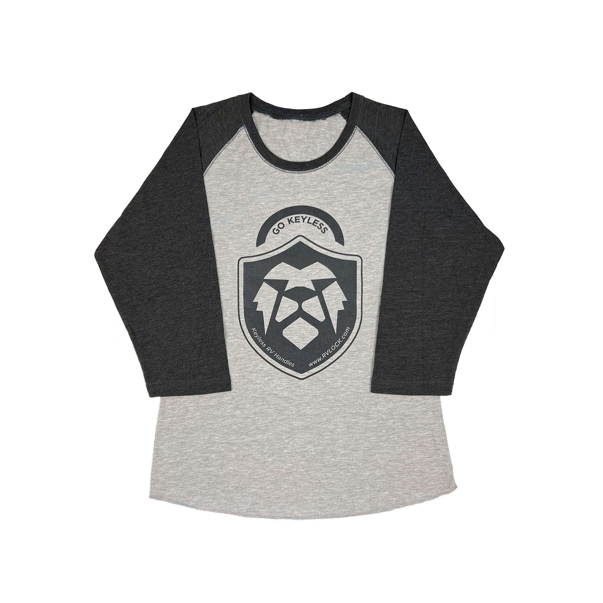 RVLock Women's Fitted Gray Baseball T-shirt