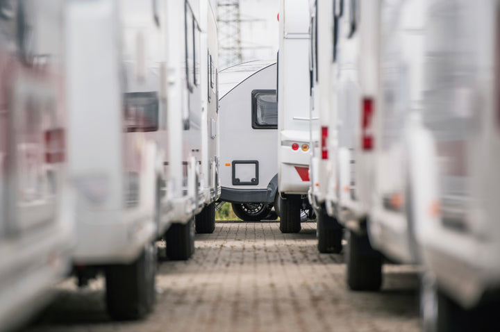 Rv’s lined up at dealership