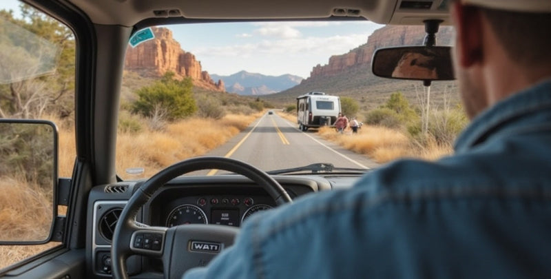 Man driving truck