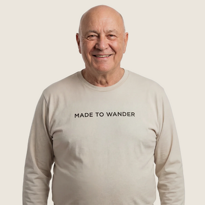 Unisex Long Sleeve Shirt - Tan Made to Wander