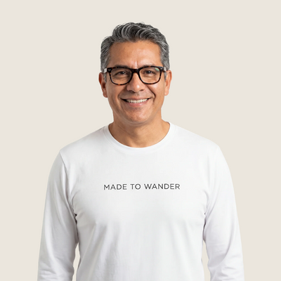 RVLock Unisex Long Sleeve Shirt - White Made to Wander