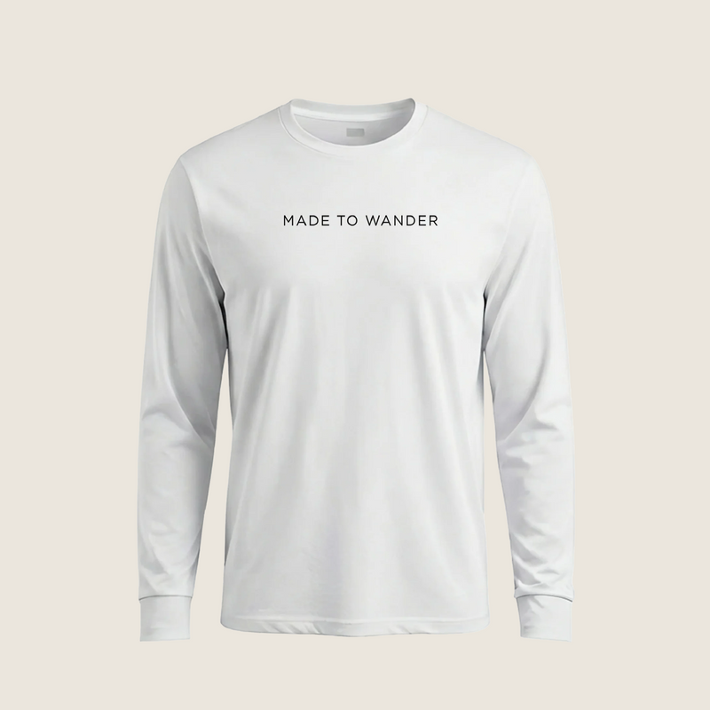RVLock Unisex Long Sleeve Shirt - White Made to Wander