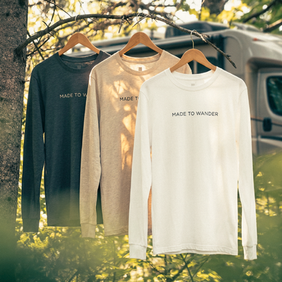RVLock Unisex Long Sleeve Shirt - White Made to Wander