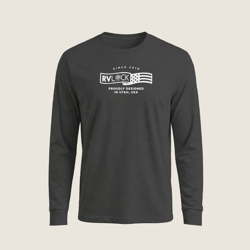 RVLock Unisex Long Sleeve Shirt - Gray RVLock Designed in USA