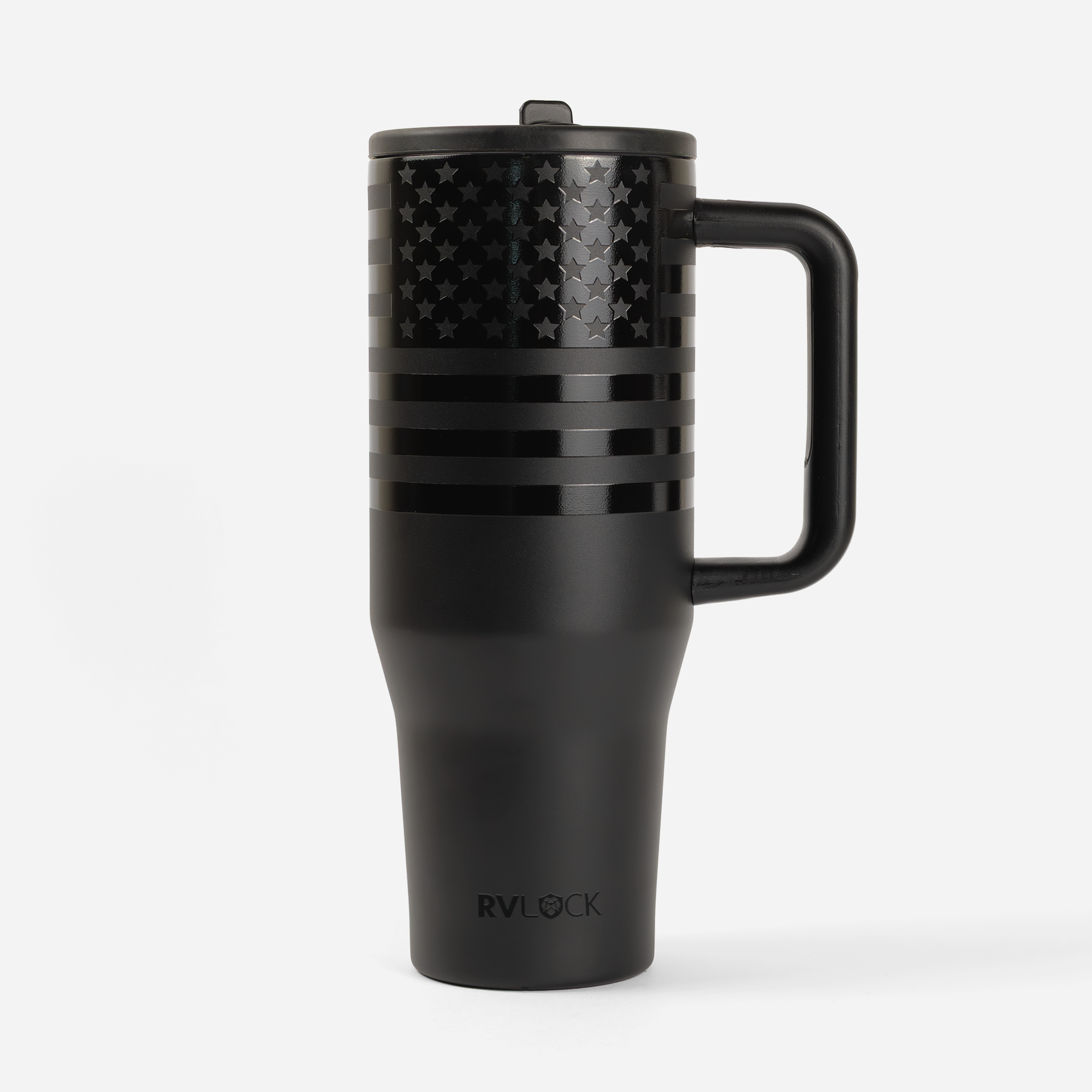 RVLock Oasis 40oz Stainless Steel Cup - Black Flag