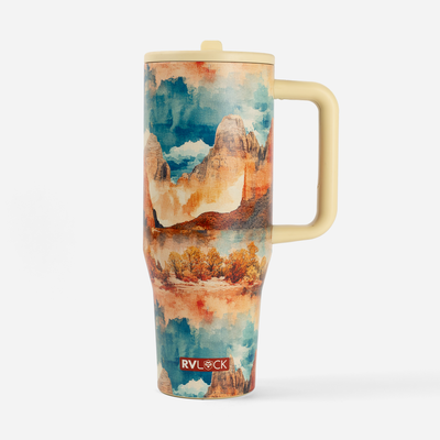 RVLock Oasis 40oz Stainless Steel Cup - Zion Watercolor