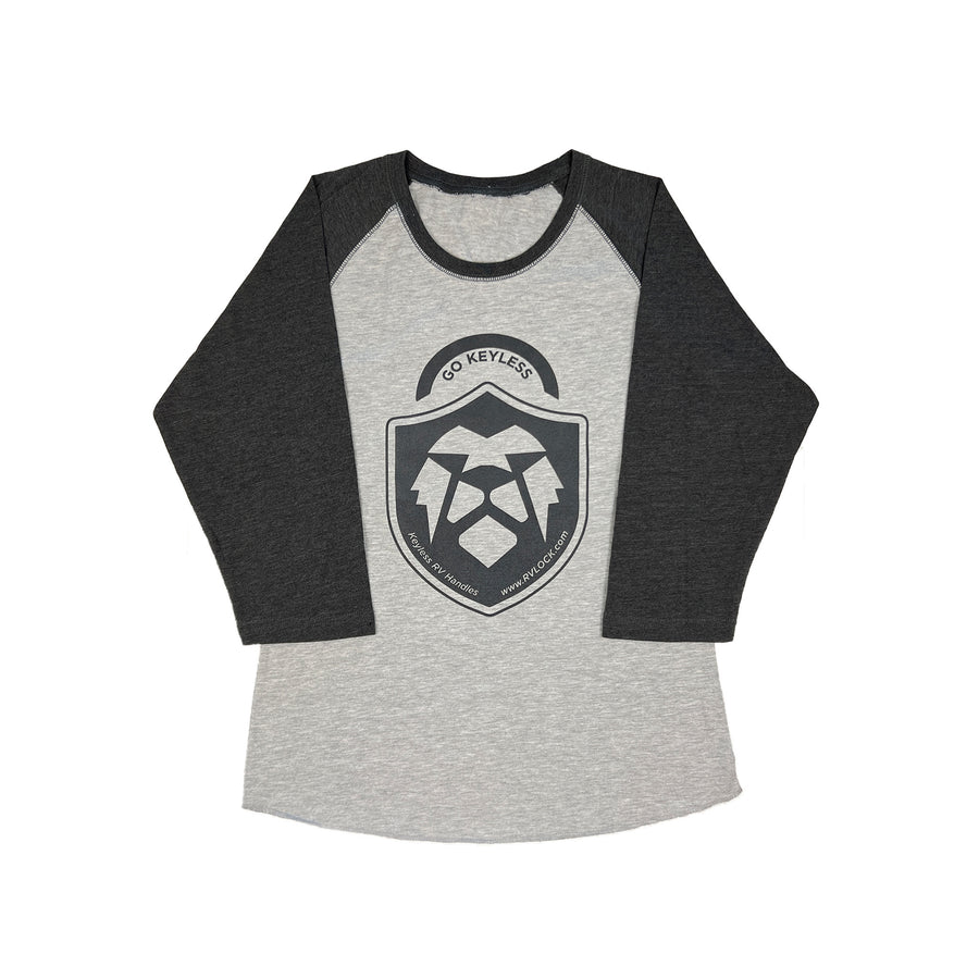 Women's Fitted Gray Baseball T-shirt